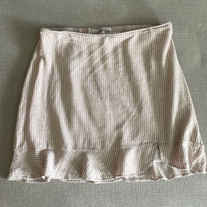Abercrombie and Fitch beige, pinstripe, flounce mini skirt